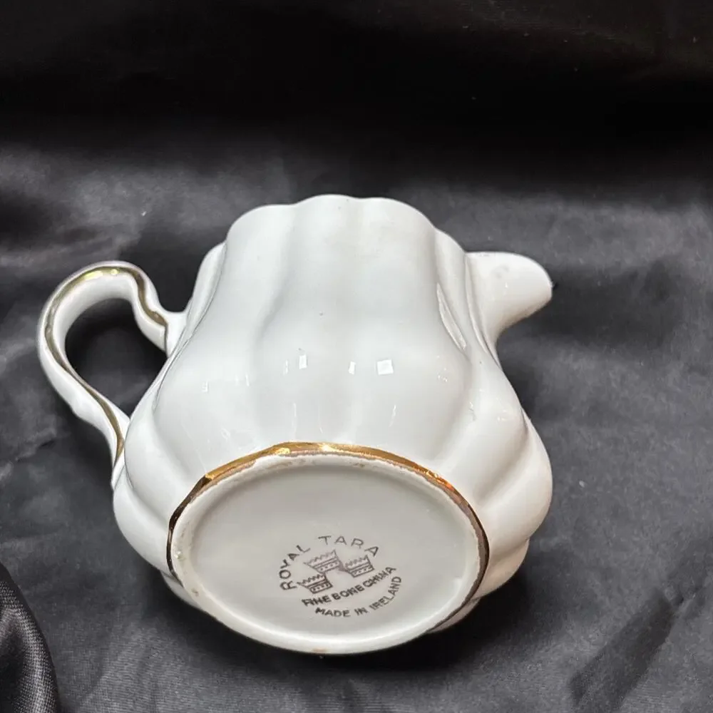 Royal Tara Ireland Small Creamer Porcelain IRISH HARP PATTERN 2.5” Celtic Harp